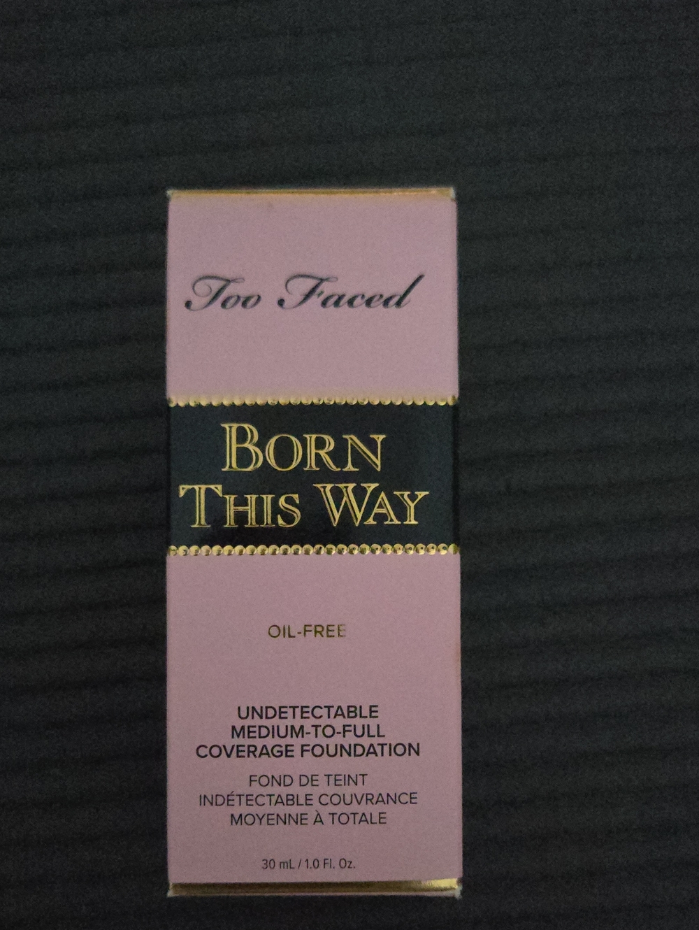 Too Faced Born This Way Foundation Box in Pink with Gold Accents